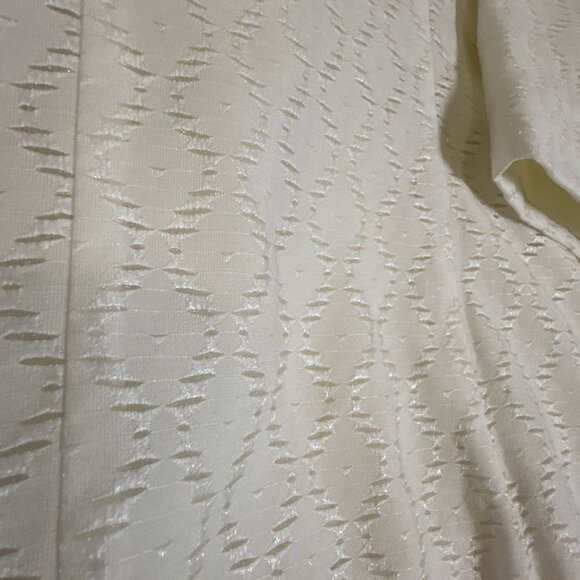 Jacket Blazer Roz & Ali Size 1X White Open Front Lined 3/4 Sleeve Silver Grommet - Picture 9 of 10